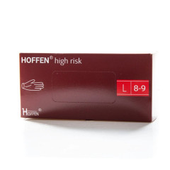 Перчатки обзорные латексные HOFFEN н/с текстурированные, неопудренные High Risk(HR 10) размер L,250 пар/ящ