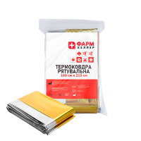 Термоодеяло спасательное 160cm x 210cm Золото/Серебро